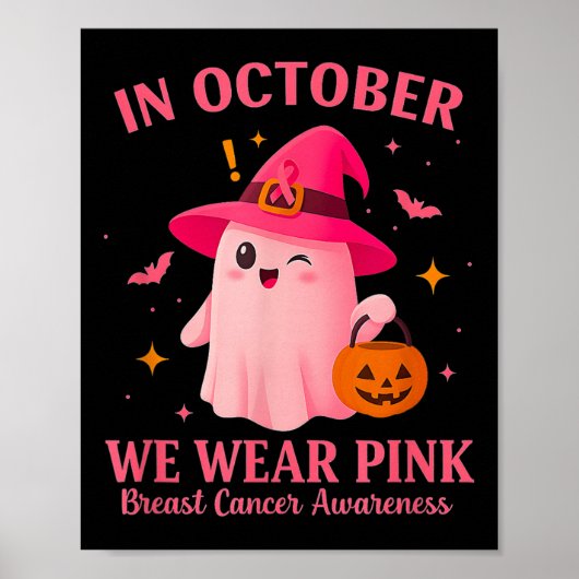 In October We Wear Nk – Breast Cancer Awareness Poster (Vorne)