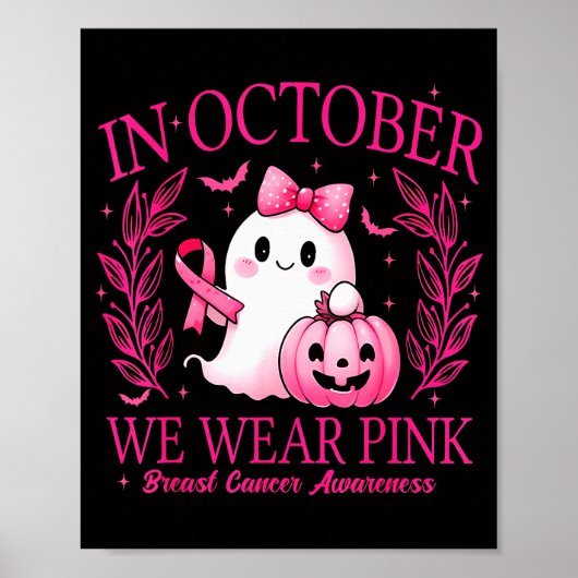 In October We Wear Nk Breast Cancer Awareness Poster (Vorne)