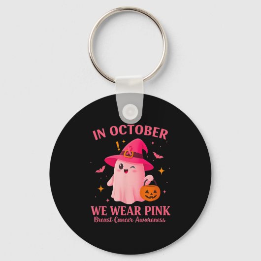 In October We Wear Nk – Breast Cancer Awareness  Schlüsselanhänger (Vorderseite)