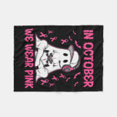 In October We Wear Nk Breast Cancer Gaming Ghost Y Fleecedecke (Vorderseite (Horizontal))