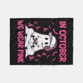 In October We Wear Nk Breast Cancer Gaming Ghost Y Fleecedecke (Vorderseite (Horizontal))