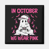 In October We Wear Nk Breast Cancer Gaming Ghost Y Magnet (Vorne)