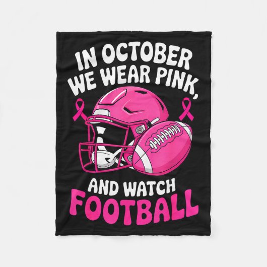 In October We Wear Nk Breast Football Cancer Aware Fleecedecke (Vorderseite)