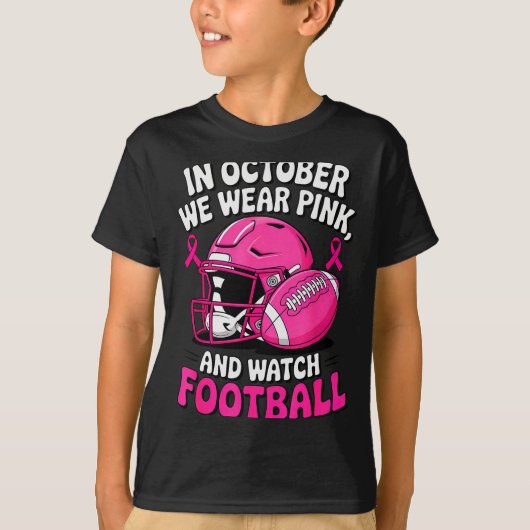 In October We Wear Nk Breast Football Cancer Aware T-Shirt (Vorderseite)