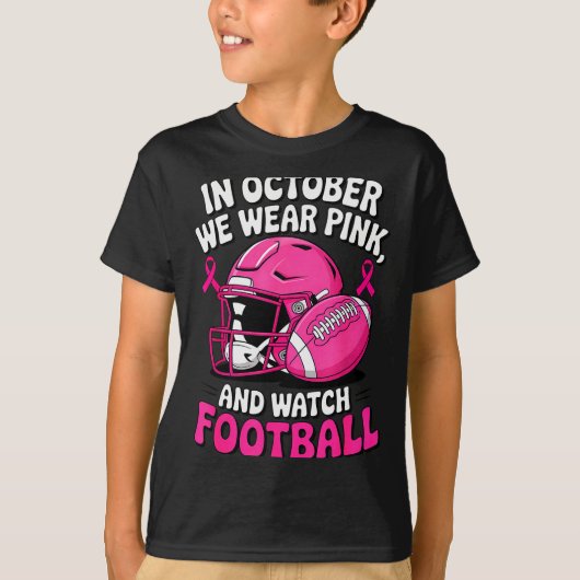 In October We Wear Nk Breast Football Cancer Aware T-Shirt (Vorderseite)