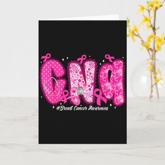 In October We Wear Nk Cna Nurse Breast Cancer Awar Karte (Gelbe Blume)