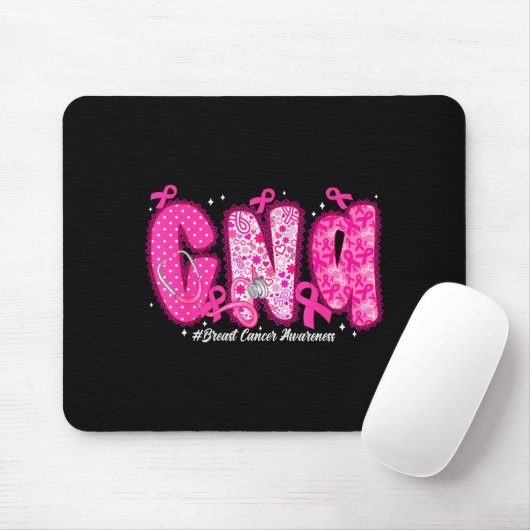 In October We Wear Nk Cna Nurse Breast Cancer Awar Mousepad (Mit Mouse)