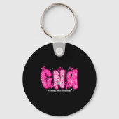 In October We Wear Nk Cna Nurse Breast Cancer Awar Schlüsselanhänger (Vorderseite)