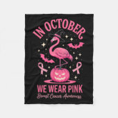 In October We Wear Nk Flamingo Halloween Fleecedecke (Vorderseite)