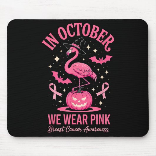 In October We Wear Nk Flamingo Halloween Mousepad (Vorne)