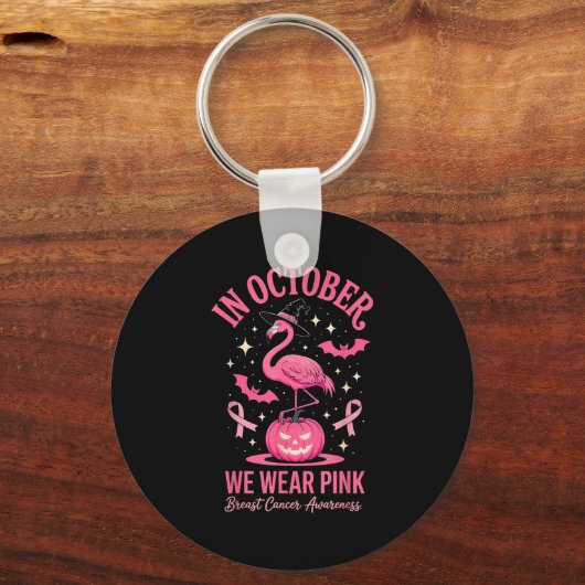 In October We Wear Nk Flamingo Halloween Schlüsselanhänger (Vorderseite)