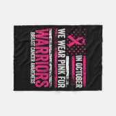 In October We Wear Nk For Warriors Breast Cancer A Fleecedecke (Vorderseite (Horizontal))