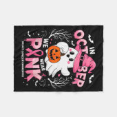 In October We Wear Nk Funny Halloween Ghost Breast Fleecedecke (Vorderseite (Horizontal))