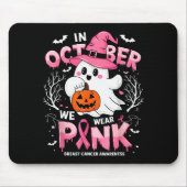 In October We Wear Nk Funny Halloween Ghost Breast Mousepad (Vorne)