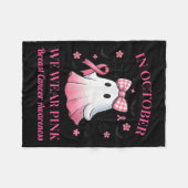 In October We Wear Nk Ghost Breast Cancer Awarenes Fleecedecke (Vorderseite (Horizontal))