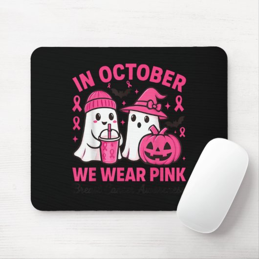 In October We Wear Nk Ghost Breast Cancer Awarenes Mousepad (Mit Mouse)