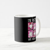 In October We Wear Nk Ghost Breast Cancer Hallowee Kaffeetasse (VorderseiteRechts)