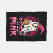 In October We Wear Nk Ghost Witch Breast Cancer Aw Fleecedecke (Vorderseite (Horizontal))
