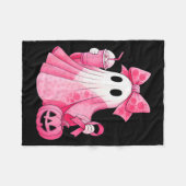 In October We Wear Nk Ghost Witch Breast Cancer Aw Fleecedecke (Vorderseite (Horizontal))
