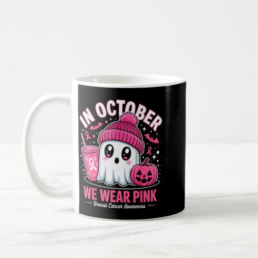 In October We Wear Nk Ghost Witch Breast Cancer Aw Kaffeetasse (Links)