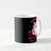 In October We Wear Nk Ghost Witch Breast Cancer Aw Kaffeetasse (VorderseiteRechts)
