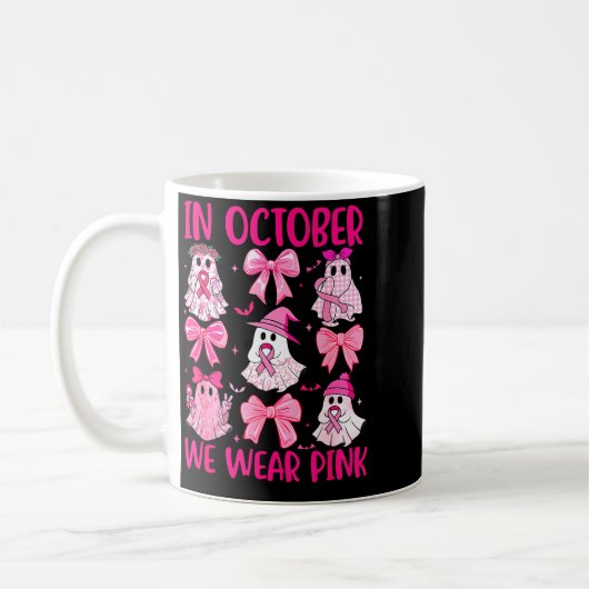 In October We Wear Nk Ghost Witch Breast Cancer Aw Kaffeetasse (Links)