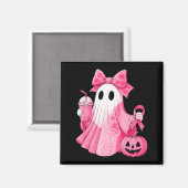 In October We Wear Nk Ghost Witch Breast Cancer Aw Magnet (Vorderseite/Rückseite)