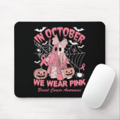 In October We Wear Nk Ghost Witch Breast Cancer Aw Mousepad (Mit Mouse)