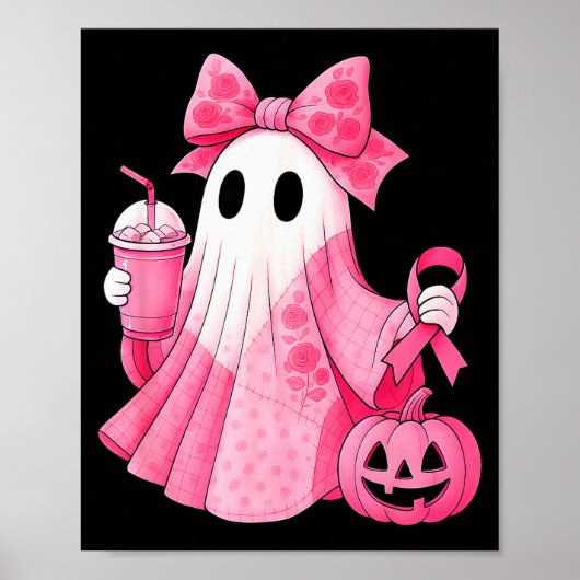 In October We Wear Nk Ghost Witch Breast Cancer Aw Poster (Vorne)