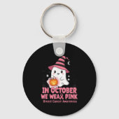 In October We Wear Nk Ghost Witch Breast Cancer Aw Schlüsselanhänger (Vorderseite)