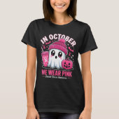 In October We Wear Nk Ghost Witch Breast Cancer Aw T-Shirt (Vorderseite)