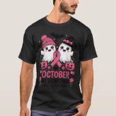 In October We Wear Nk Ghost Witch Breast Cancer Aw T-Shirt (Vorderseite)