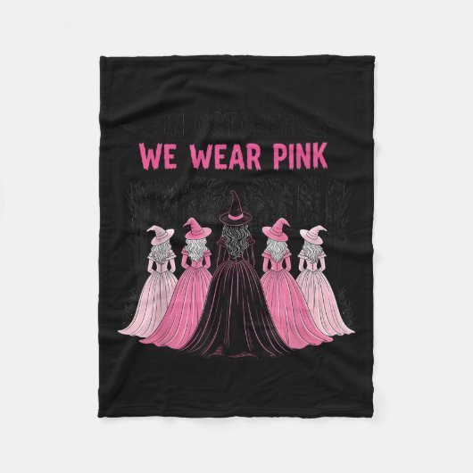In October We Wear Nk Halloween Breast Cancer Awar Fleecedecke (Vorderseite)