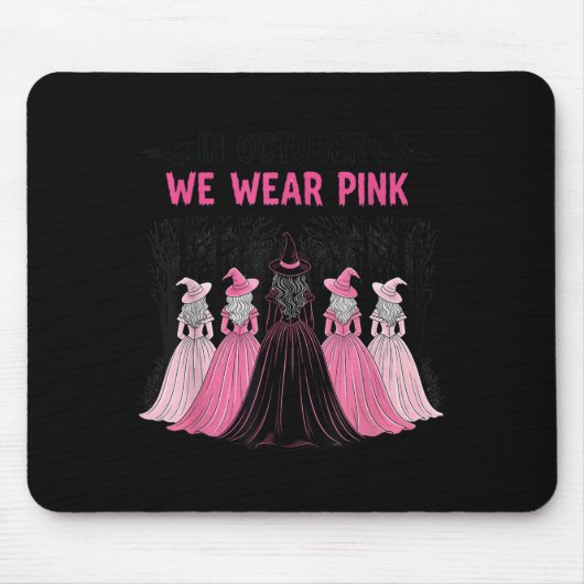In October We Wear Nk Halloween Breast Cancer Awar Mousepad (Vorne)