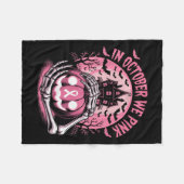 In October We Wear Nk Halloween Pumpkin Skeleton D Fleecedecke (Vorderseite (Horizontal))