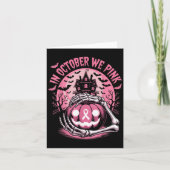 In October We Wear Nk Halloween Pumpkin Skeleton D Karte (Vorderseite)