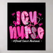 In October We Wear Nk Icu Nurse Breast Cancer Awar Poster (Vorne)