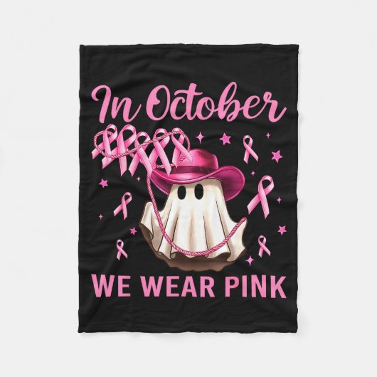 In October We Wear Nk Men Women Breast Cancer Awar Fleecedecke (Vorderseite)