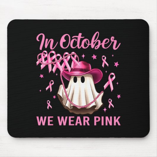 In October We Wear Nk Men Women Breast Cancer Awar Mousepad (Vorne)