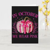 In October We Wear Nk Pumpkin Book Breast Cancer A Karte (Gelbe Blume)