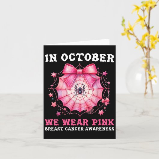 In October We Wear Nk Sder Web Breast Cancer Aware Karte (Gelbe Blume)