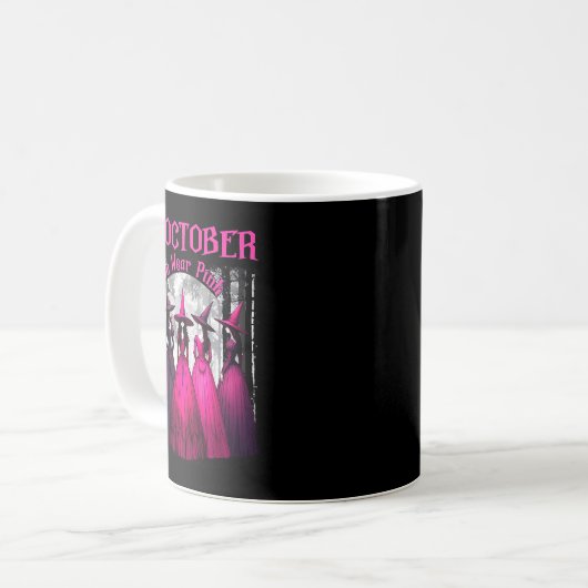 In October We Wear Nk Soky Witch Halloween Breast Kaffeetasse (Vorderseite Links)