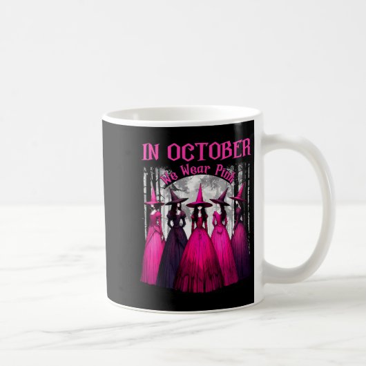 In October We Wear Nk Soky Witch Halloween Breast Kaffeetasse (Rechts)