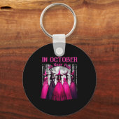 In October We Wear Nk Soky Witch Halloween Breast Schlüsselanhänger (Vorderseite)