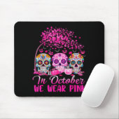 In October We Wear Nk Sugar Skull Halloween Breast Mousepad (Mit Mouse)