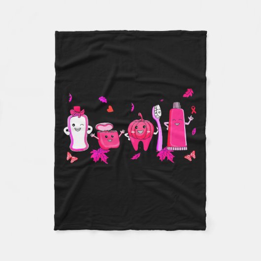In October We Wear Nk Tooth Dental Breast Cancer A Fleecedecke (Vorderseite)