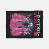 In October We Wear Nk Witch Halloween Breast Cance Fleecedecke (Vorderseite (Horizontal))