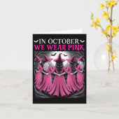 In October We Wear Nk Witch Halloween Breast Cance Karte (Gelbe Blume)