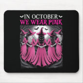 In October We Wear Nk Witch Halloween Breast Cance Mousepad (Vorne)