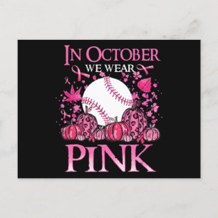In October We Wear Pink Baseball Breast Cancer Awa Postkarte